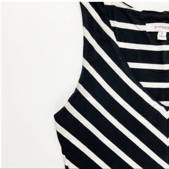 Athleta Black and White Striped Long Maxi Dress Sleeveless Size Small - Picture 6 of 9